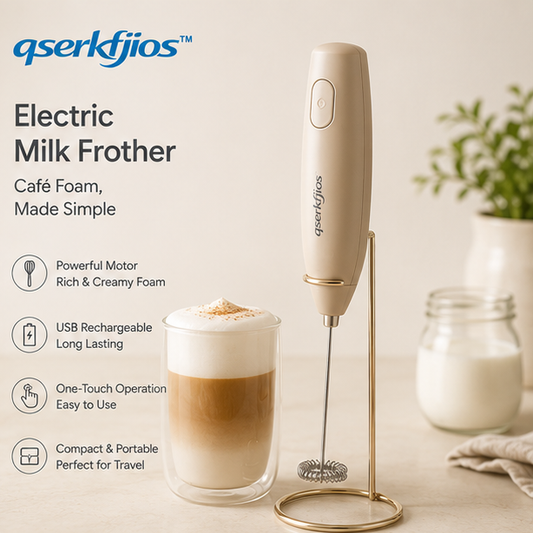 qserkfjios™ Portable Electric Milk Frother & Whisk