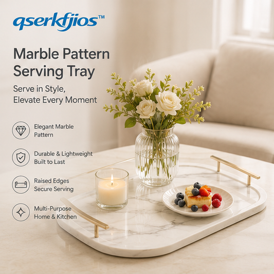qserkfjios™ Modern Marble Pattern Serving Tray